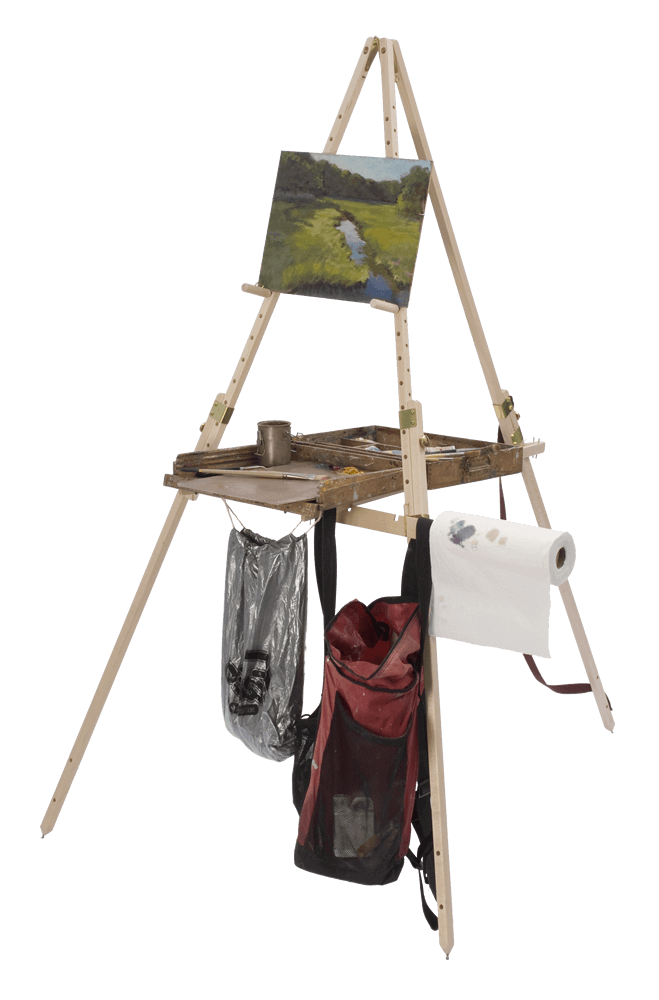 Take It Easel is the only plein air easel that supports the supplies of many mediums at an accessible height while you are standing or sitting.